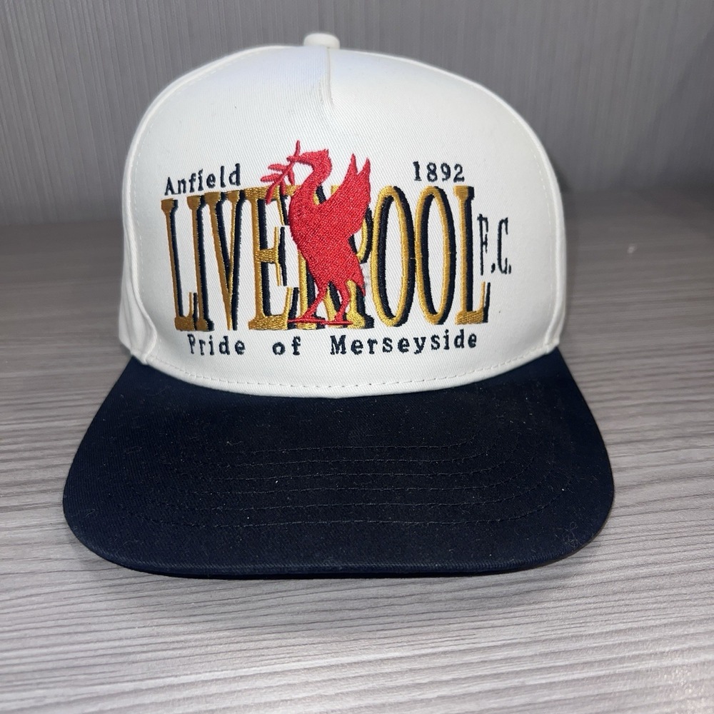 Liverpool FC Hat Cap Snapback White Black Pride of Merseyside Embroidered NWOT
